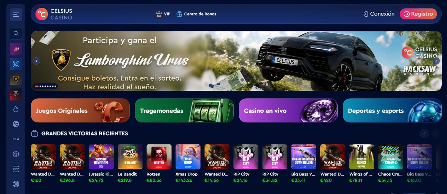 Celsius Casino — Bonificación del 100% en el 1er depósito y del 200% en el 2º para nuevos usuarios (hasta 550% total combinado mencionado: 300%)